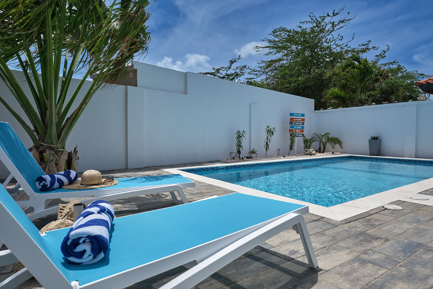 Casa Azul pool with loungers