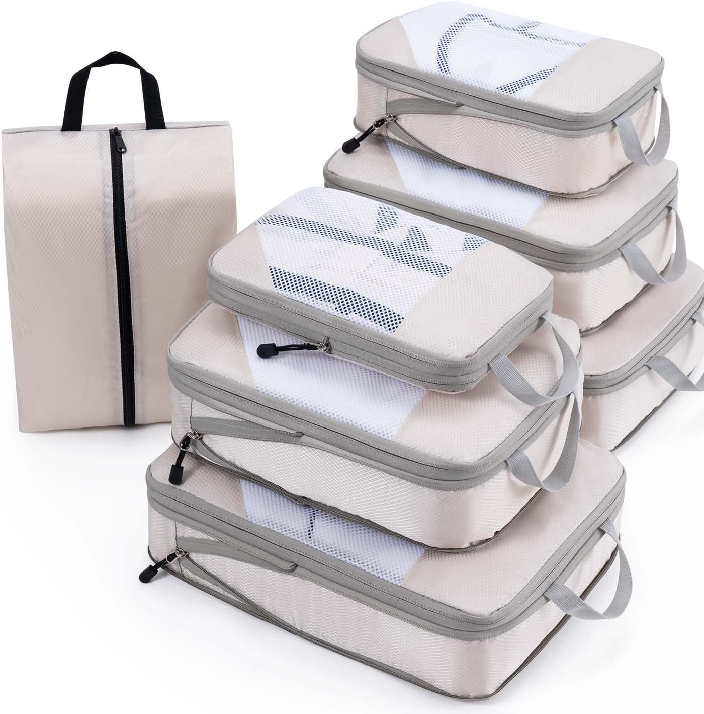 Travel packing cubes set